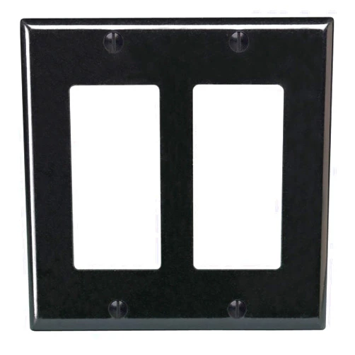 Leviton 004-80409-00E 2 Gang Black Decora Wallplate