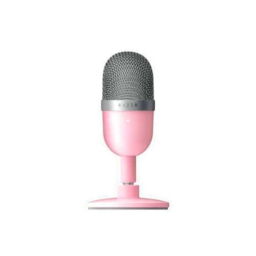 Razer Seiren Mini USB Streaming Microphone: Precise Supercardioid Pickup Pattern - Professional Recording Quality - Ultra-Compact Build - Heavy-Duty Tilting Stand - Shock Resistant - Quartz Pink Quartz Pink Microphone