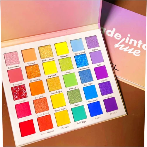 Grospe 30 Color Rainbow Eyeshadow Palette Highly Pigmented Mattes Glitter Shimmers Eye Shadow Palettes Blendable Long Lasting Waterproof Colorful Professional Makeup Palette Gift Set
