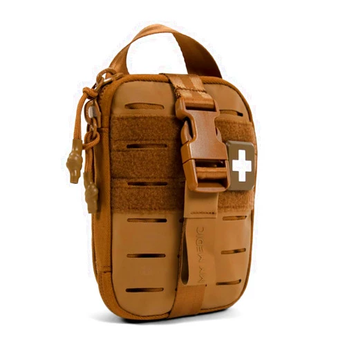 My Medic Sidekick - Camping Hiking and Backpacking First Aid Kit - 70 Items - HSA and FSA Eligible - Small Ifak Great for Travel or Motorcycle - Portable Emergency Kit – Coyote