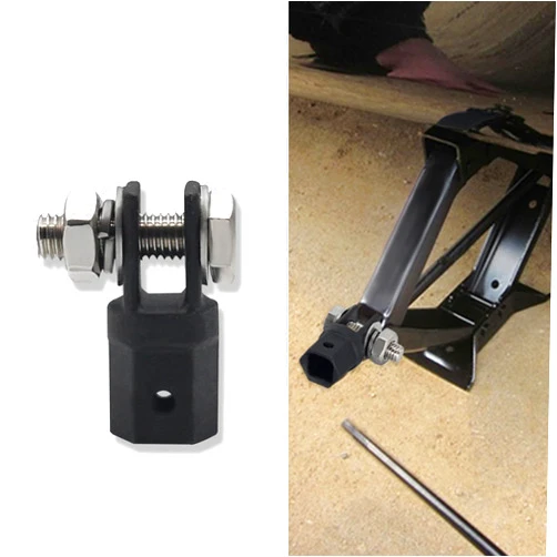 Lecctso Scissor Jack Adapter for 1/2 Inch Impact Wrench or 13/16 Inch Lug Wrench, Ratchet or Standard Drive Sockets, Sturdy Power Drill Socket Jack Connector for Automotive Jack or RV Trailer Leveling Jack
