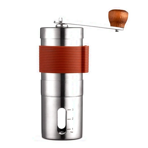Mr WEI Manual Coffee Grinder, Hand Coffee Grinder, Bean Grinder, Portable Mini Coffee Grinder with Adjustable Settings, Suitable Use for Home, Office and Travel. Stainless Steel.