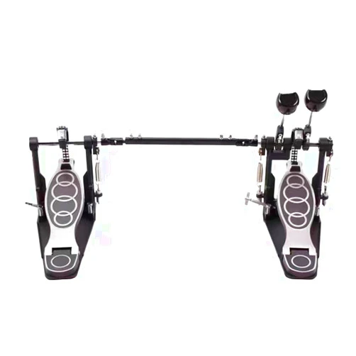 Wisecoco Double Drum Pedal, Firm Grip Stable Powerful Operation Zinc Aluminum Professional Drum Foot Kick for Kick Drum Set and Electronic Drums(Pedal)