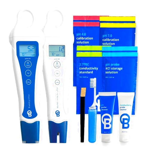 Bluelab PENSTP pH and Conductivity Starter Pack - Precision Nutrient Solution Management Kit with Temperature Measurement, Waterproof Pens, and Probe Care Kit