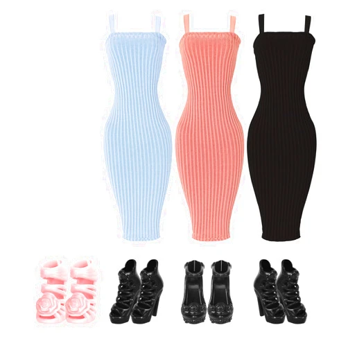 UPINS 8 Pcs Doll Clothes Girls Doll Accessories for 11.5 Inch Doll Include Summer Dress Shoes Regular Outfit Doll Clothing Girl Birthday Gift