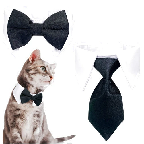 Casidoxi Dog Cat Tuxedo Collar, Cat Wedding Bowtie, Cat Bow Tie Tux Collar Costume Birthday Easter Valentines Dog Bowtie Cat Collar for Dog Cat Puppy