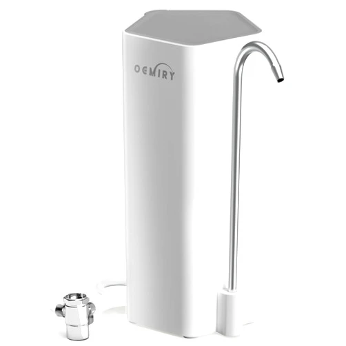 OEMIRY Countertop Water Filter, 8000 Gallons Alkaline Water Filtration System for Sink Faucet, Reduces 99.99% Chlorine, Heavy Metals, Bad Odor, OM-CF04 Included 1 Filter