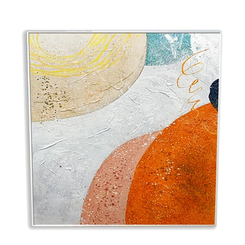 ONIJA Handmade Texture Acrylic Canvas Craft Art Abstract Oil Paintings Wall Hangings Picture Living Room,31inx31in,No Frame