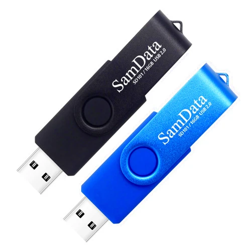 SamData 16GB USB Flash Drives 2 Pack 16GB Thumb Drives Memory Stick Jump Drive with LED Light for Storage and Backup (2 Colors: Black Blue)