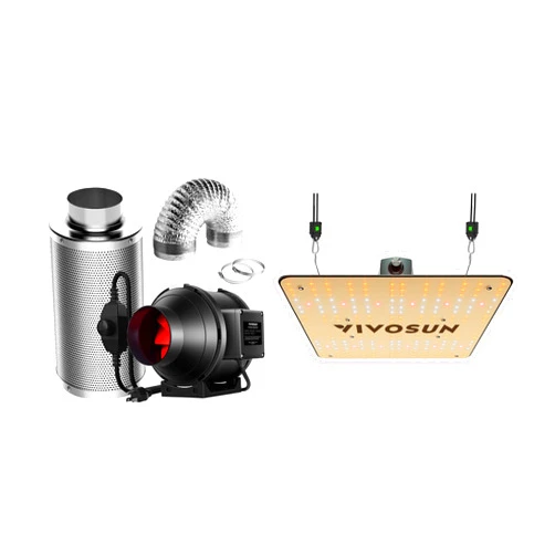VIVOSUN Ventilation Kit 4 Inch 190 CFM Inline Fan Kit and VS1000 LED Grow Light with Samsung LM301 Diodes & Sosen Driver