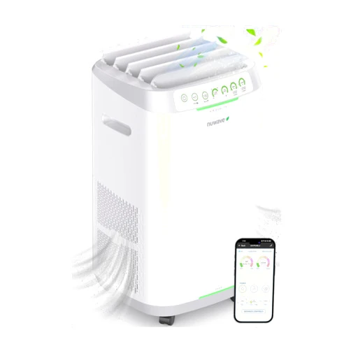 Nuwave OxyPure ZERO Air Purifiers with 20 Yr Washable and Reusable Bio Guard Tech Air Filter, Large Room Up to 2002 Ft², Air Quality Monitor, 0.1 Microns, 100% Capture Allergies, Smoke, Dust, Pollen