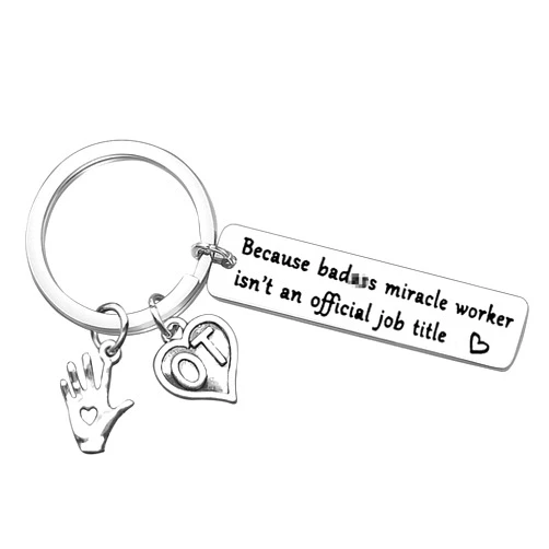 Dabihu Occupational Therapist Gift Appreciation Jewelry Because Miracle Worker Isn't An official Job title Keychain Funny Occupational Therapist Keyring OT Assistant Thank You Gifts Graduation Gift