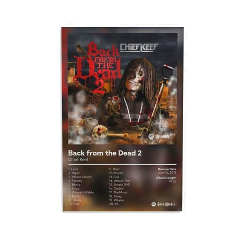 TALLJO Chief Keef - Back from The Dead 2 - Custom 50 Canvas Poster Wall Decorative Art Painting Living Room Bedroom Decoration Gift Unframe-style12x18inch(30x45cm)