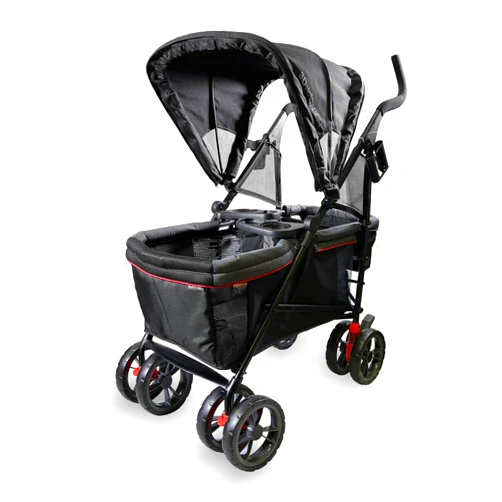 Summer Infant 3Dlite Wagon Convenience Stroller - Lightweight Stroller Wagon for Infants and Toddlers, Red and Black