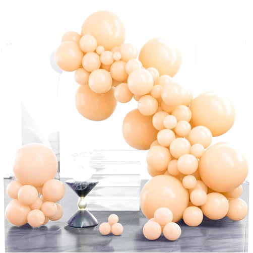 PartyWoo Nude Balloons, 100 pcs Boho Apricot Balloons Different Sizes Pack of 18 Inch 12 Inch 10 Inch 5 Inch Beige Balloons for Balloon Garland or Balloon Arch as Party Decorations, Apricot-F05