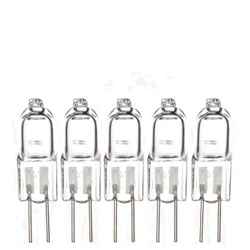 Simba Lighting Halogen G4 T3 10 Watt 120lm Bi-Pin Bulb 12 Volt A/C or D/C for Accent Lights, Under Cabinet Puck Light, Chandeliers, Track Lighting, 10W 12V 2 Pin JC Warm White 2700K Dimmable, 5-Pack