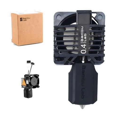 FrogWow Bamboo Lab Complete Hotend Assembly with Hardened Steel 0.4mm Nozzle, Ceramic Heater, Thermistor, Cooling Fan, and Silicone Sock for P1S/P1P 3D Printer Extruder Heating Block Replacement
