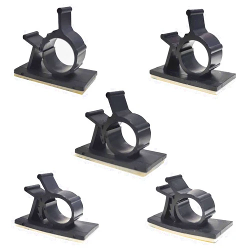 Ezitown 50 Pcs Cable Clips Adjustable Sticky Wire Seat Material Nylon Cord Management Clips for Table and Wall