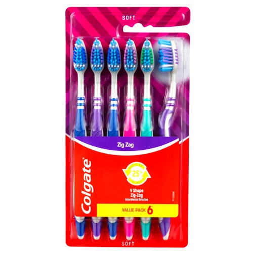 Colgate Toothbrush Zig Zag Soft 6pk