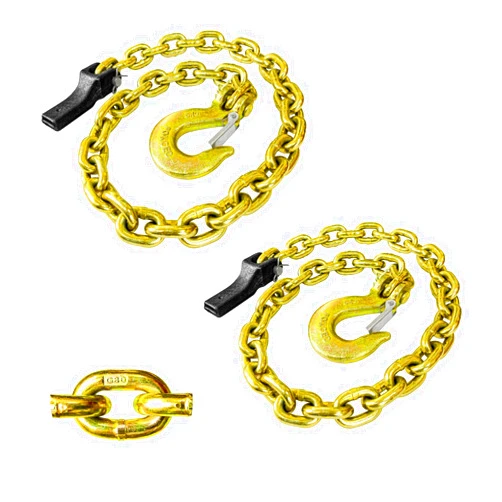 YATOINTO 2-Pack Grade 80 Trailer Safety Chain 35 Inch with 5/16'' Clevis Snap Hook and Chain Retainer | 21,000 lbs Break Strength | Transport Chain for Towing
