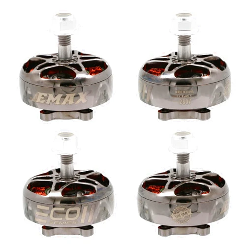 Havcybin 4pcs EMAX ECOII Series ECO II 2807 6S 1300KV 5S 1500KV 4S 1700KV Brushless Motor for RC FPV Racing RC Drone Racing Quadcopter Spare Parts RC Parts (1300, Kilovolts)