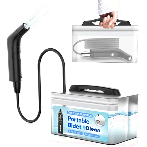 2Clean Portable Bidet,Travel Bidet, Portable Bidet for Travel, Portable Bidet for Women, Muslim Shower, rv bidet, electric portable bidet for toilet, Hiking and Camping Handheld Portable Bidet Sprayer