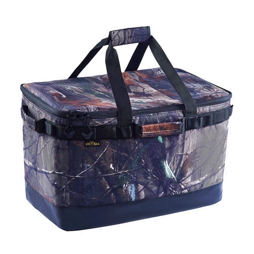 KRIYNAA Insulated food delivery bags,(48L) foldable reusable insulated grocery shopping bags, suitable for catering, picnics, camping, road trips portable transport bags (Leaf camouflage)