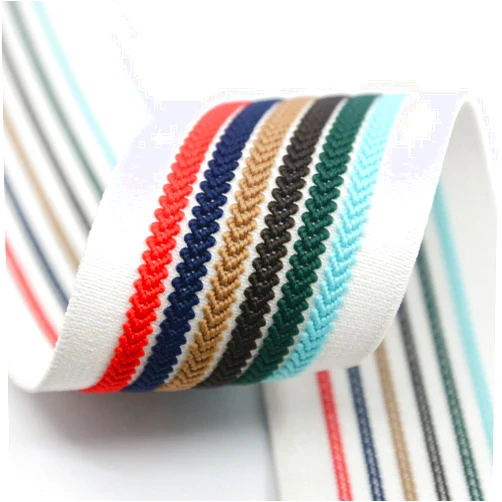 ICraft Strapcrafts 2-inch Wide Colorful Striped Jacquard Elastic Bands by 2-Yard, Waistband Elastic, Sewing Elastic 22040