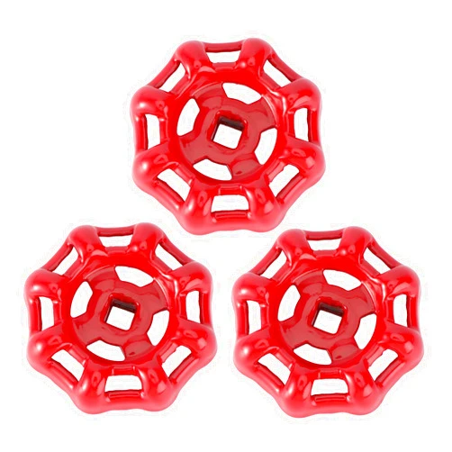 Veemoon 3pcs Gate Valve Handle Metal Outdoor Faucet Lathe Machine Broach Wheel Handle Shutoff Handle Round Wheel Handle Flex Hose Gate Ball Vise Red Door Handle Stainless Steel Hand Wheel