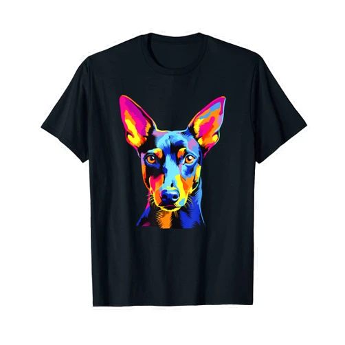 Retro Manchester Terrier Dog Tees Watercolor Colorful Manchester Terrier Dog T-Shirt, Small, Black
