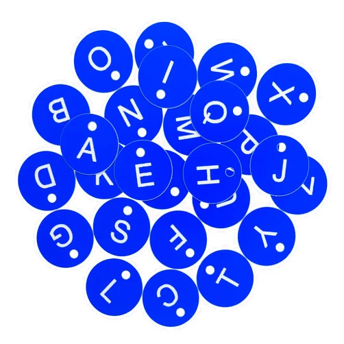 StayMax Plastic 26 English Letter A-Z Alphabet Engraved Tags Key Tags Number Tag (Blue)