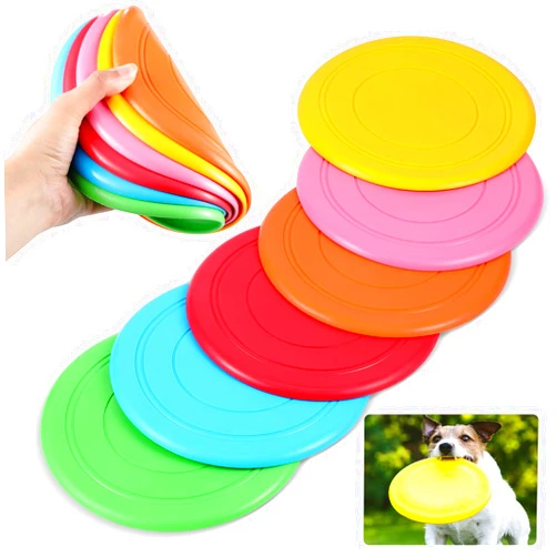 Syhood 6 Pieces Flying Discs for Dog Soft Rubber Dog Training Flying Discs Outdoor Playing Disk Flyer for Kindergarten Teaching Pets Backyard Lawn Games Birthday Sports Themed Party, 6 Color