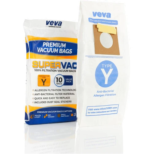 VEVA 30 Pack Premium SuperVac Vacuum Bags Type Y compatible with Hoover WindTunnel Upright vacuum cleaners Style Y, YZ, Z Allergen 4010100Y models replacement bag