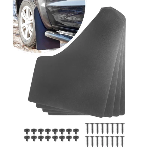 Bylikeho 4Pcs Mud Flaps,Car Accessories Universal Splash Guards Car Mud Flap with 20 Pieces 6mm Fastener Rivet Clips,Black Mudflaps Mudguard Fender Flares for Car Pickup SUV