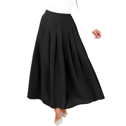 ANRABESS Women A-Line Pleated High Waist Maxi Skirt Full Ankle Length Flowy Swing Elegant Dressy Casual Work Long Skirts