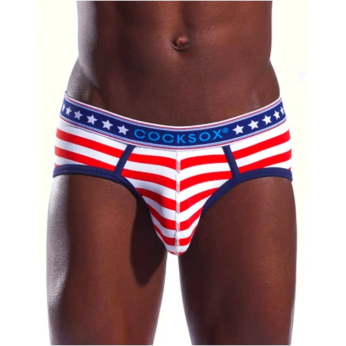 Cocksox American Collection Contour Pouch Sports Brief CX76N, Liberty Stripe, Small