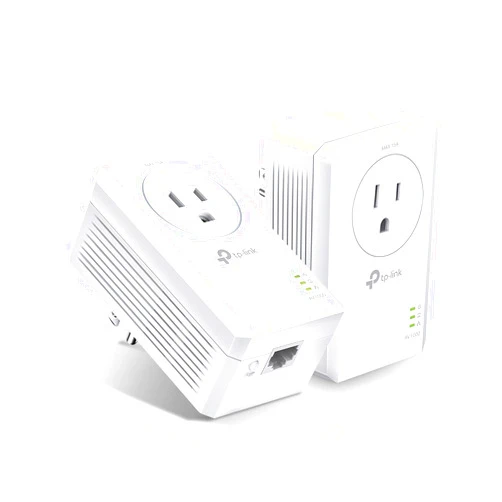 TP-Link AV1000 Powerline Ethernet Adapter(TL-PA7017P KIT)- Gigabit Port, Plug and Play, Extra Power Socket for Additional Devices, Ideal for Smart TV, White