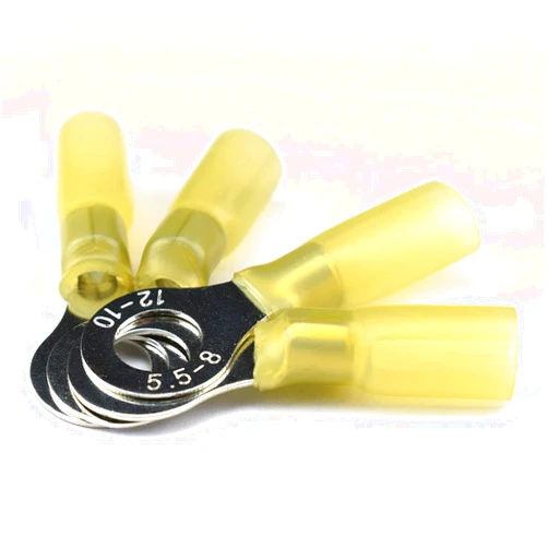 DZS Elec DZSE Elec 10pcs M8 24A Heat Shrink Ring Wire Connector Nylon Fully Insulated Waterproof Butt Marine Automotive Electrical Wiring Crimp Terminals 5/16