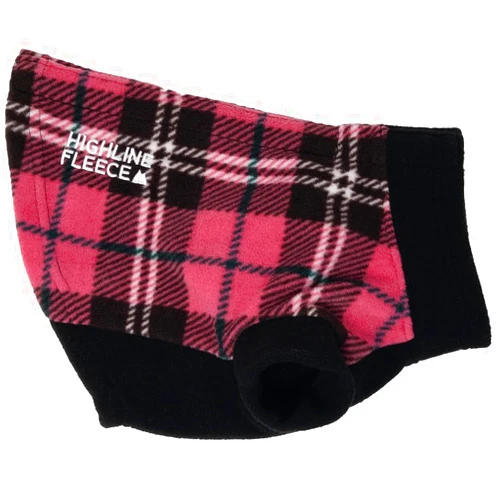 DOGGIE DESIGN Highline Fleece Dog Coat - Pink and Black Plaid (10)