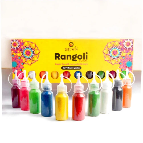 CRAFTSMAN Rangoli Color Powder Bottles – 10 Multicolor