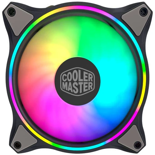 Toptekits Cooler Master MasterFan MF120 Halo Duo-Ring Addressable RGB Lighting 120mm Fan, Absorbing Rubber Pads, PWM Static Pressure for 5V 3-Pin ARGB,NOT Work with 4-pin RGB or Standard RGB+12V(MF120 Halo)