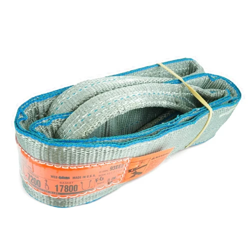 Chenango Supply DD Sling 3 Inch x 6 Foot Polyester Lifting Sling – USA Made, 8,900 lb Vertical, 7,200 lb Choker, 17,800 lb Basket – 2-Ply Heavy Duty 900 Webbing, Flo-Guard Eye & Eye Rigging Sling