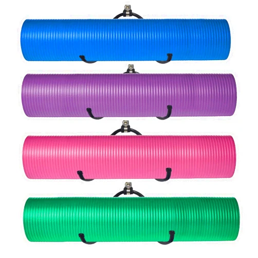 Pmsanzay Wall Mount Yoga Mat Foam Roller and Towel Rack Holder- Wall Storage Mount Wall Holder Storage Shelf for Your Fitness Class or Home Gym, Metal, Adjustable size, Up to 20Lbs, （4 pack）