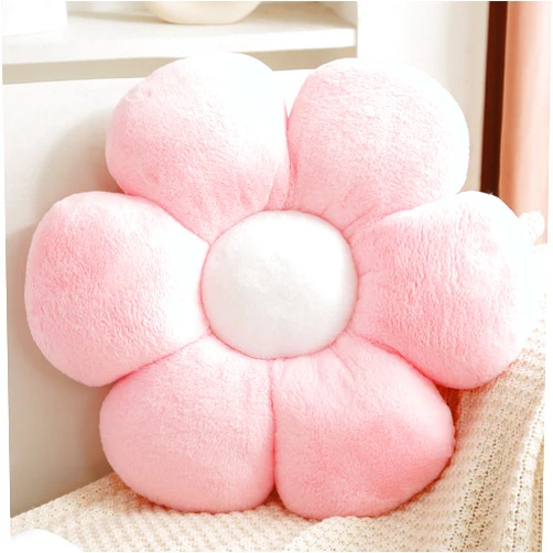 CANGHI Pink Flower Pillow 15.74 inch Flower Shaped Throw Pillows Daisy Plush Pillow Floor Pillows Seat Cushion Cute Aesthetic Decorative Throw Pillows for Bed Home Sofa Chair Couch Decor