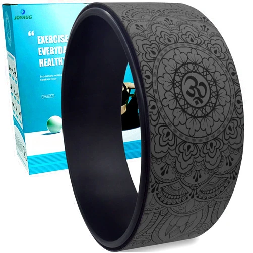 Joyhug Yoga Wheel Back Roller - Mandala Massage Wheel with PU Rubber Cushion, Dharma Circle Assist Foam Roller for Stretching, Increasing Flexibility, Back Pain and Improving Yoga Poses, Backbends