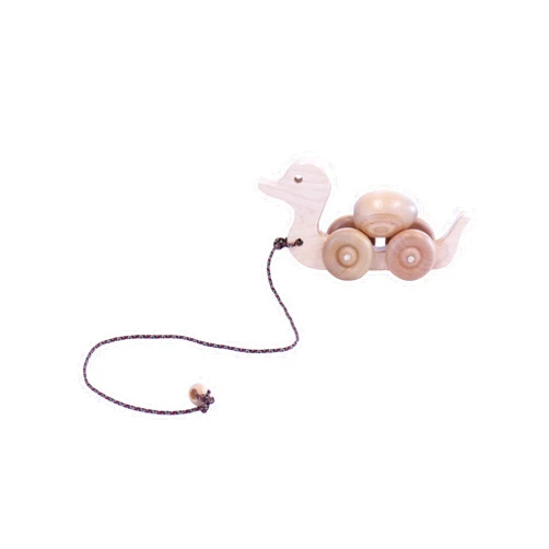 AmishToyBox.com Toddler Duck Pull Toy, with Rolling Egg, Amish-Made with Solid Wood