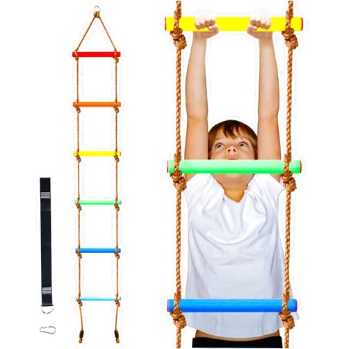 Perantlb 6.8ft Climbing Rope Ladder for Kids or Adult - Climbing Game for Swing Accessories - Tree House, Playground, Play Set for Boys Children