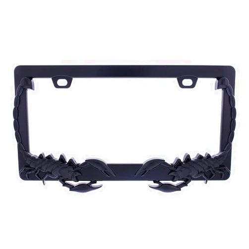 United Pacific 50115 Universal Black Die-Cast Metal Scorpion License Plate Frame Holder for Cars, Trucks, RVs, Semi, Car Accessories - 1 Unit