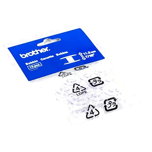 Brother Sewing and Embroidery Bobbins 10-Pack, SA156,Clear, 11.5 mm