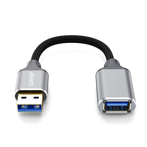 CLAVOOP Short USB Extension Cable 6 inch, USB Extender Braided USB A Male to Female USB 3.0 Extension Cable Compatible with USB Flash Drive, Printer, Camera, Mouse, Keyboard, Headset, Phone